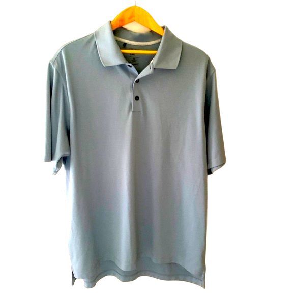 Adidas Gray-blue Short Sleeve Performance Golf Polo Shirt Size 2XL - Picture 1 of 9